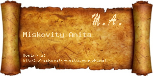 Miskovity Anita névjegykártya